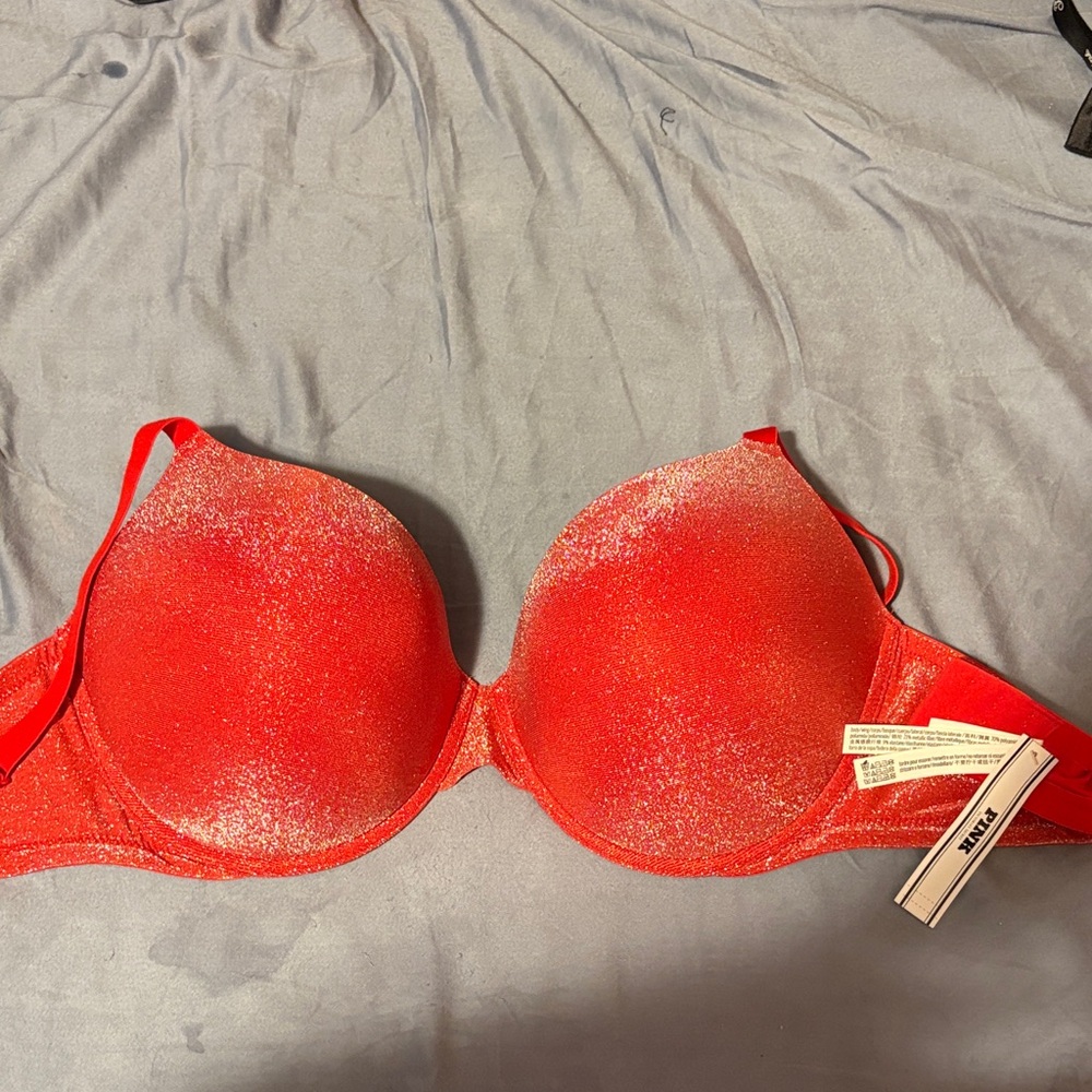 PINK Victoria's Secret Red Glitter Bra